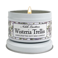 Wisteria Trellis White Tin Candle