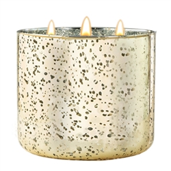 Midnight Moonflower Gold Mercury Glass Candle